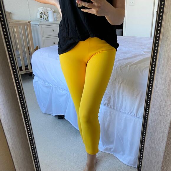 Revolve Lovewave Yellow Luka High Waist Cropped Athletic Workout Yoga Legging - Picture 7 of 10